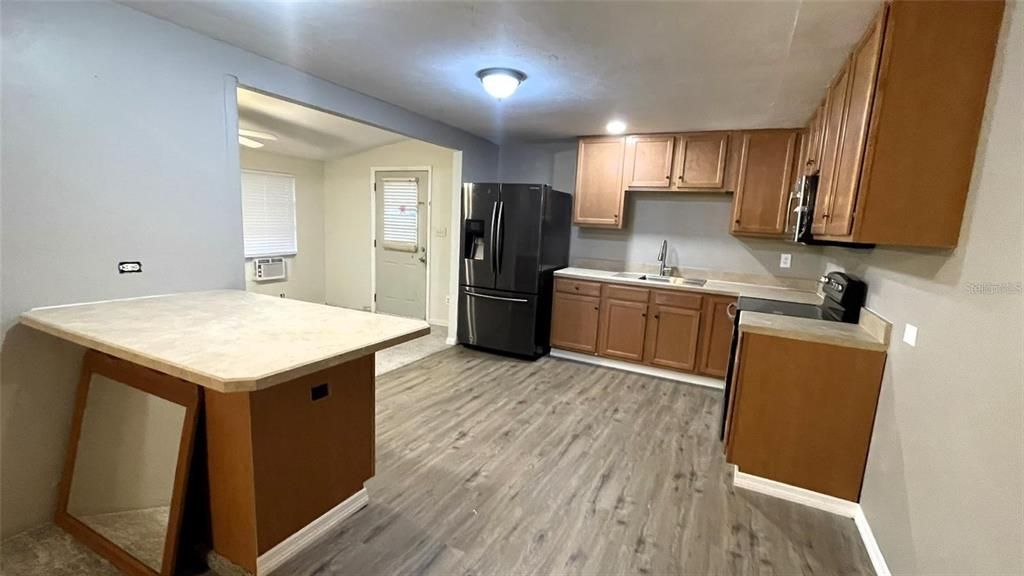 Interior, Kitchen, Wood Texture Flooring