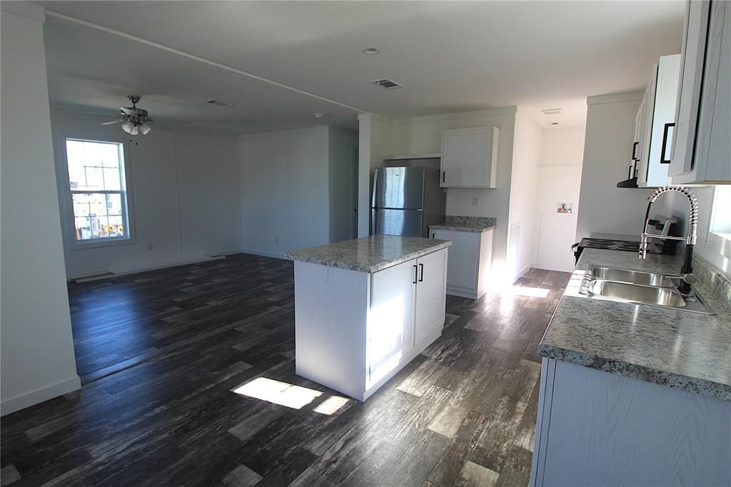 Interior, Kitchen, Recessed Lighting, Wood Texture Flooring
