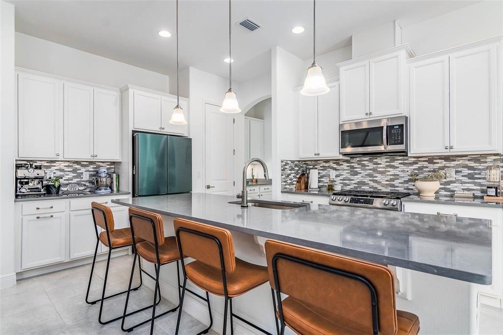 Interior, Kitchen, Pendant Lights, Recessed Lighting, Stainless Steel Appliances