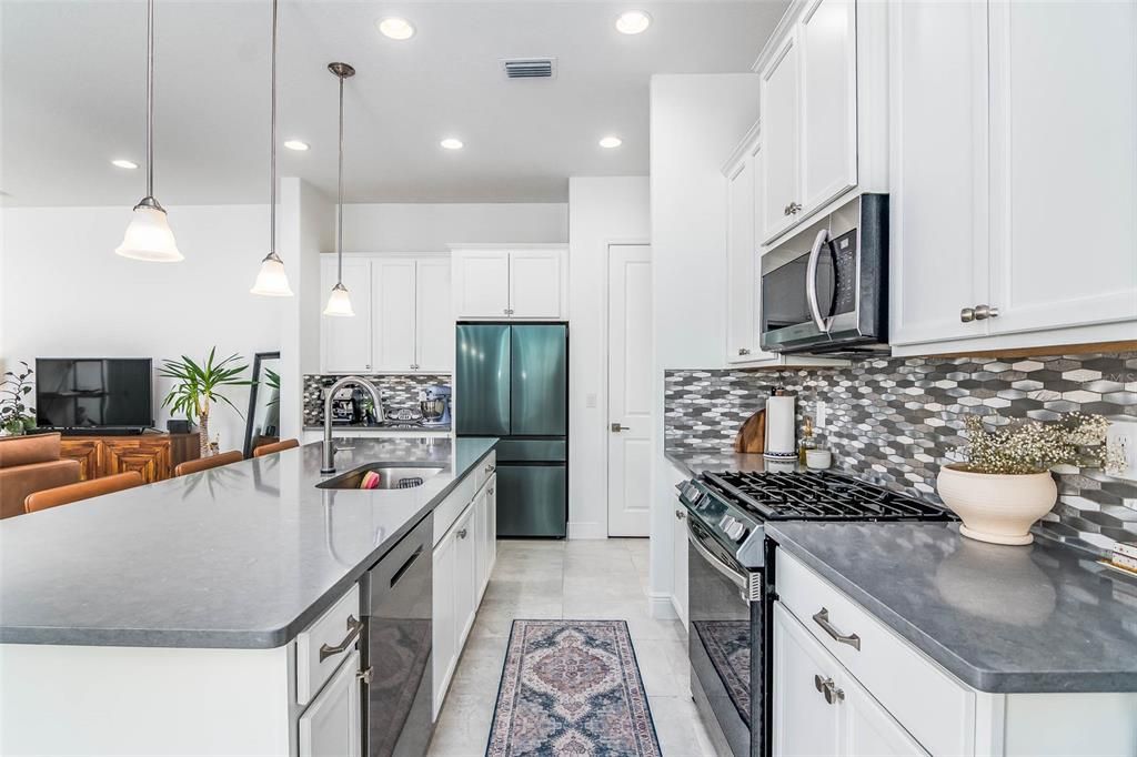 Interior, Kitchen, Pendant Lights, Recessed Lighting, Stainless Steel Appliances