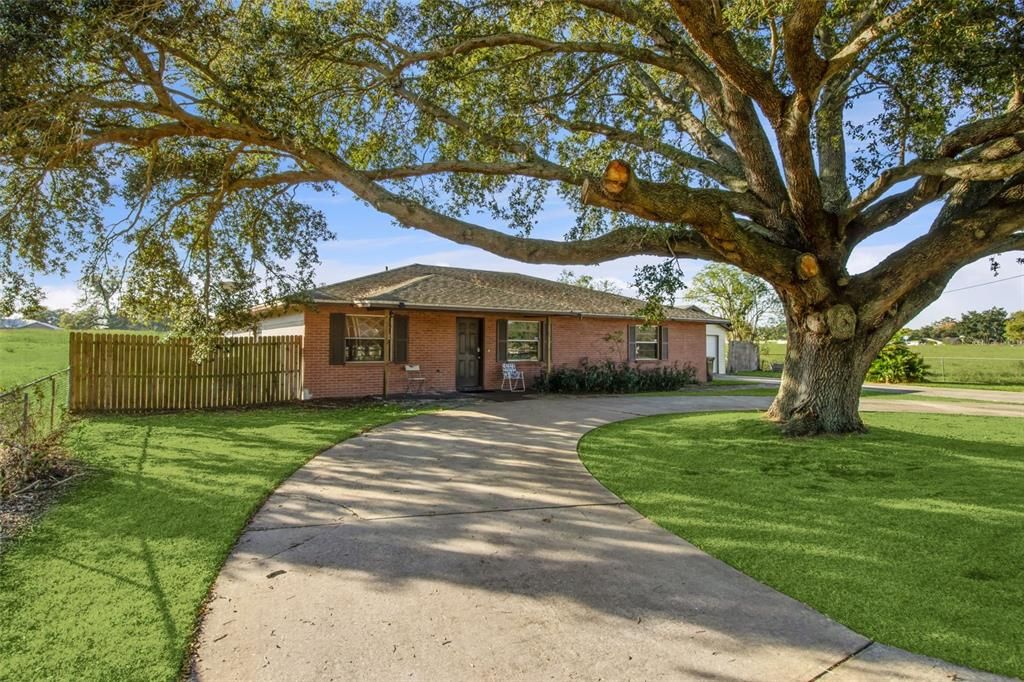 Backyard, Exterior, Facade, Brick Facade, Ranch