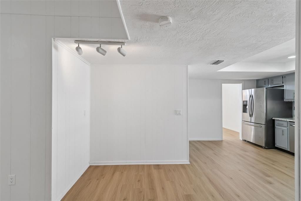 Interior, Kitchen, Recessed Lighting, Wood Texture Flooring