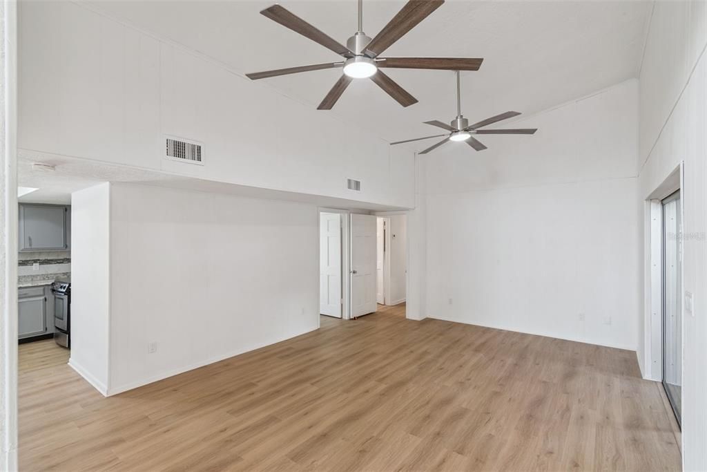 Empty room, Interior, Kitchen, Wood Texture Flooring
