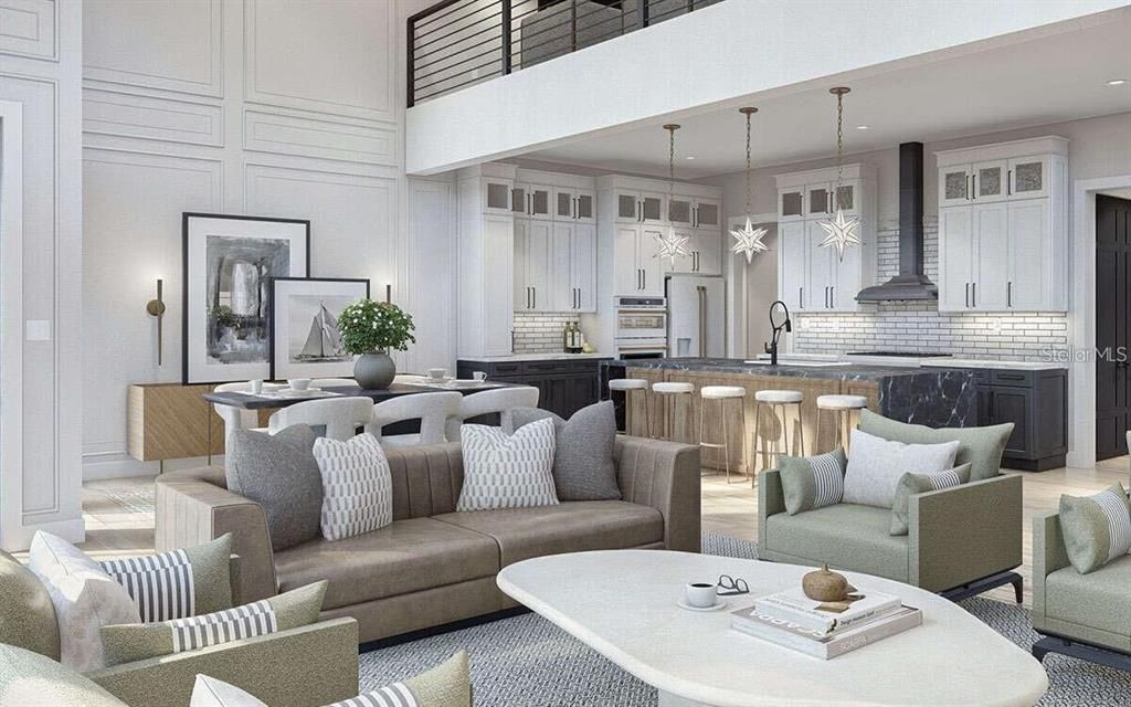 Interior, Kitchen, Living room, Pendant Lights, Recessed Lighting