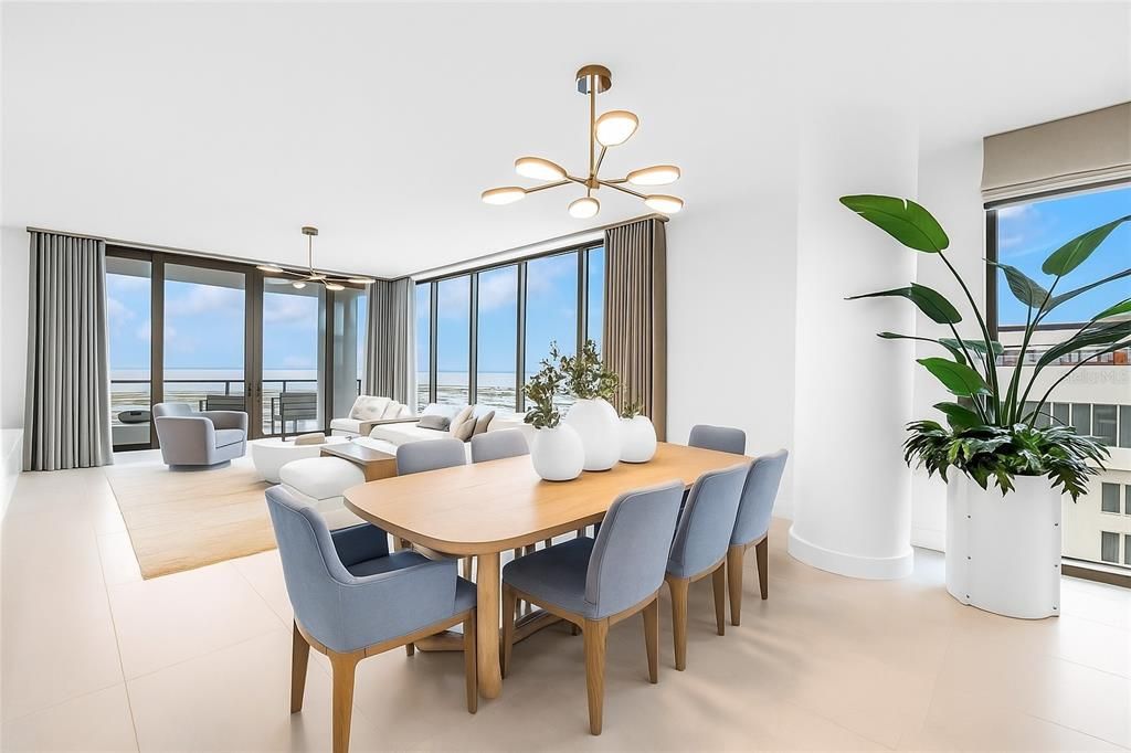 Dining room, Interior, Living room, Pendant Lights, Water