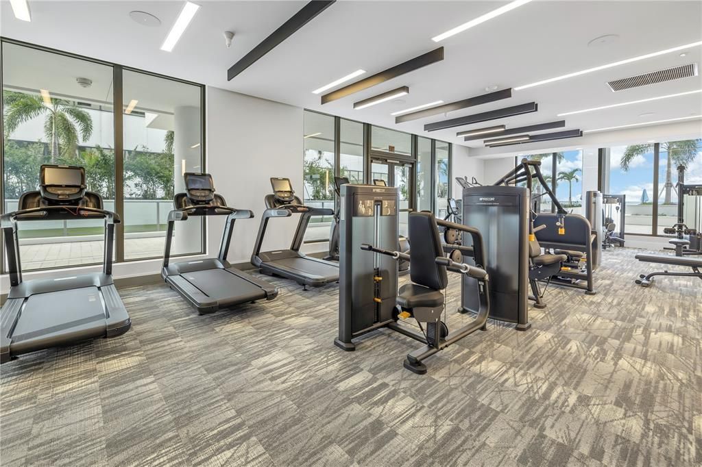 Fitness Equipment, Gym, Interior, Recessed Lighting