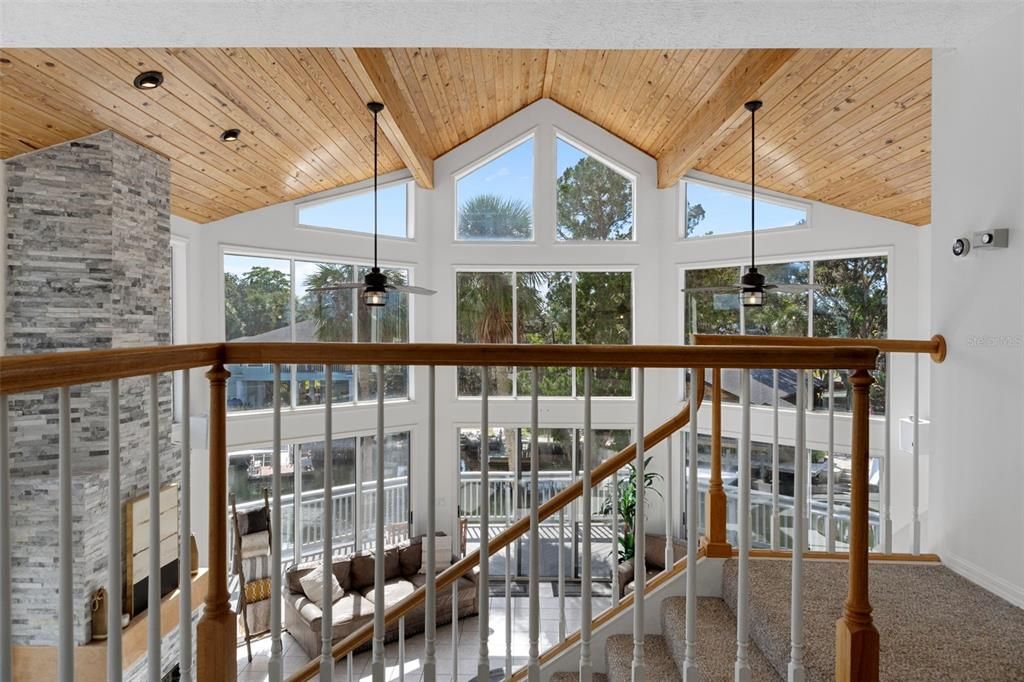 Interior, Pendant Lights, Recessed Lighting, Stone Walls, Wooden Ceilings