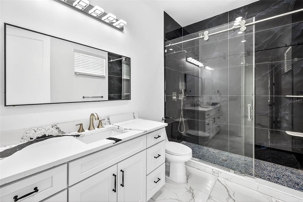 Bathroom, Glass Shower, Interior, Marble