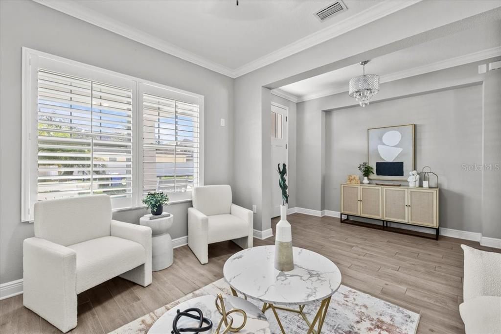 Chandelier, Interior, Wood Texture Flooring