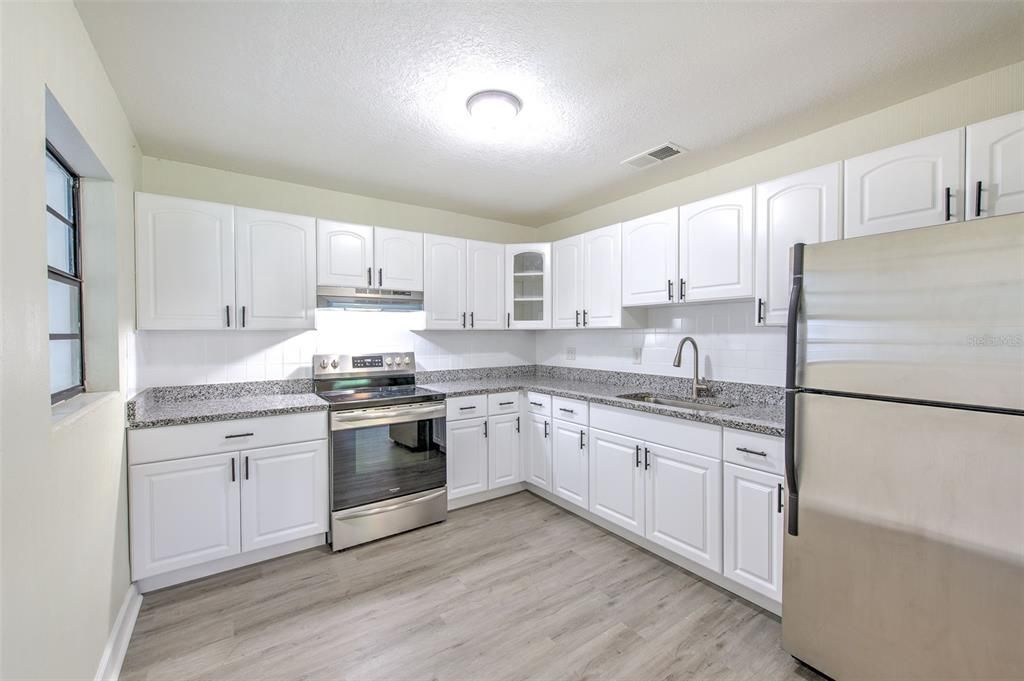 Interior, Kitchen, Stainless Steel Appliances, Wood Texture Flooring