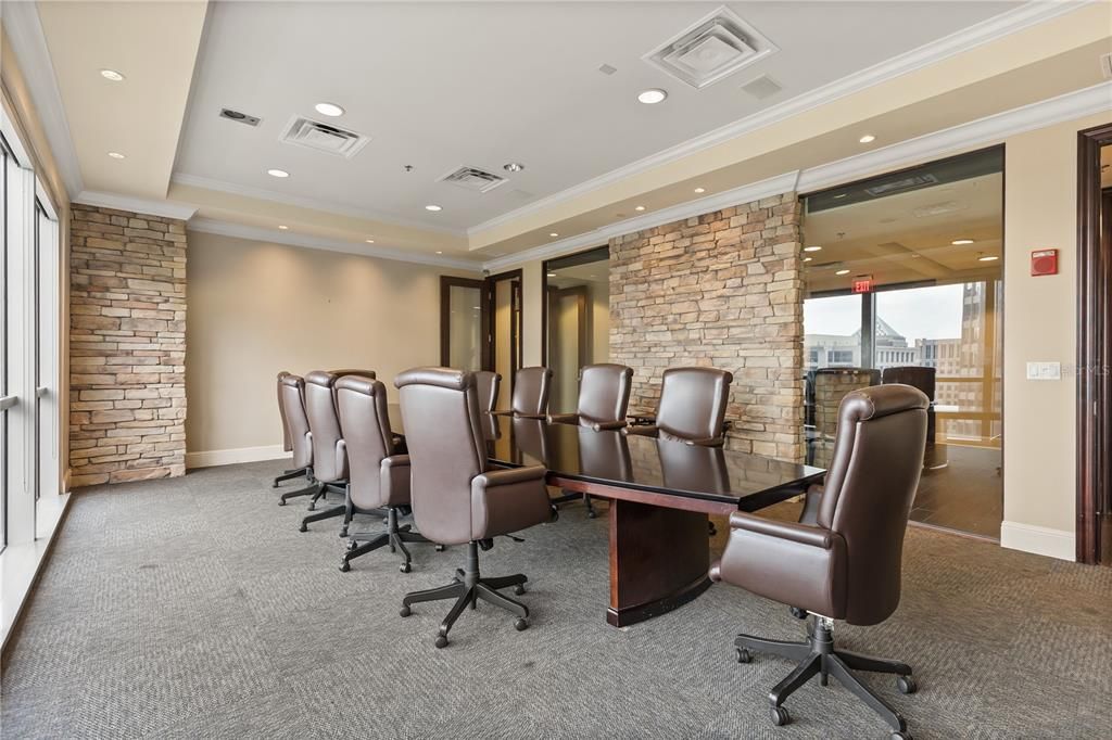 Home Office, Interior, Recessed Lighting, Stone Walls