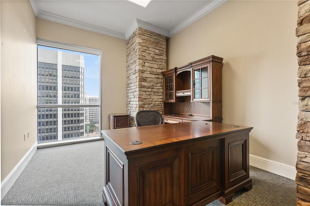 Home Office, Interior, Stone Walls