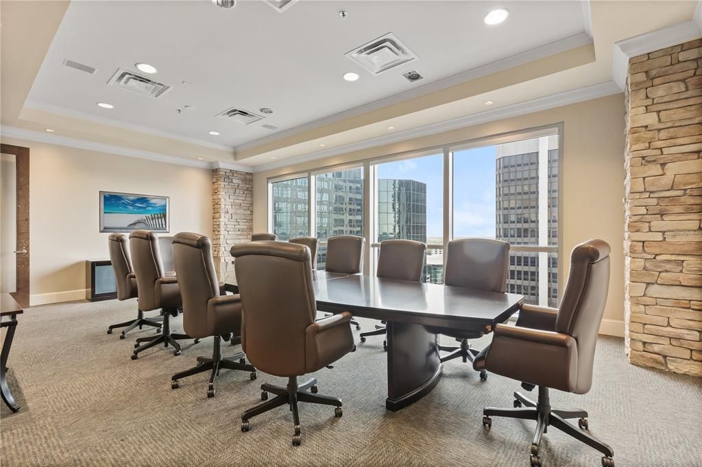 Home Office, Interior, Recessed Lighting, Stone Walls