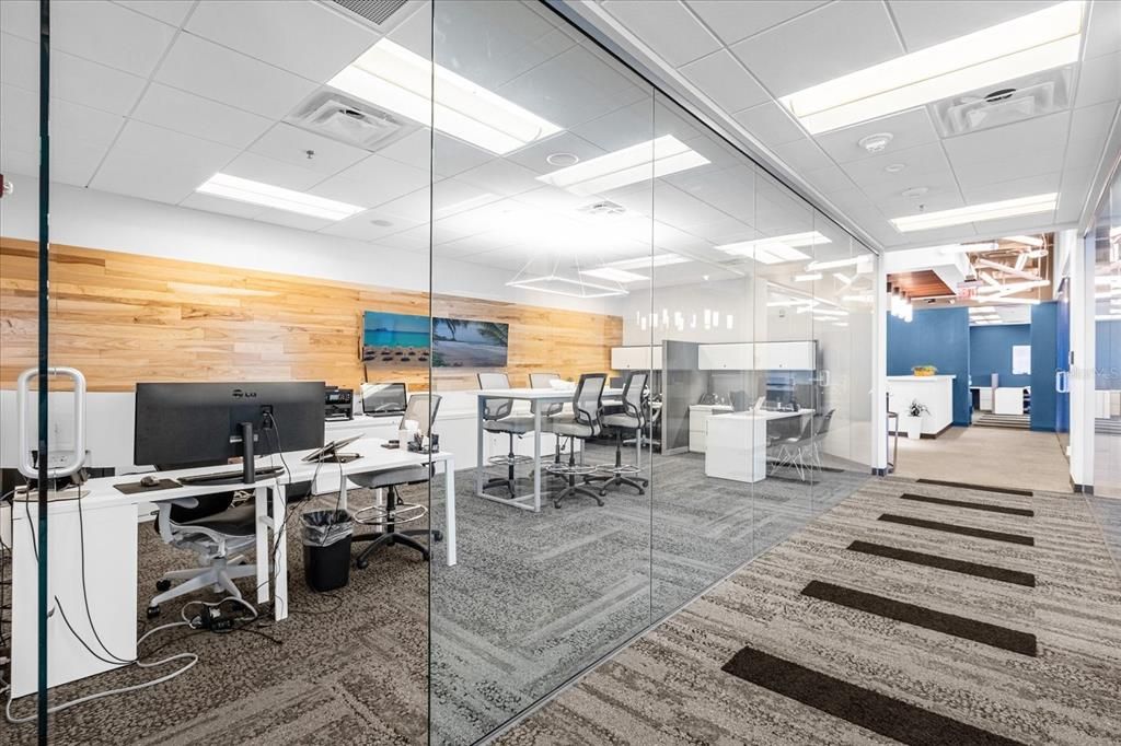 Home Office, Interior, Recessed Lighting, Wooden Walls