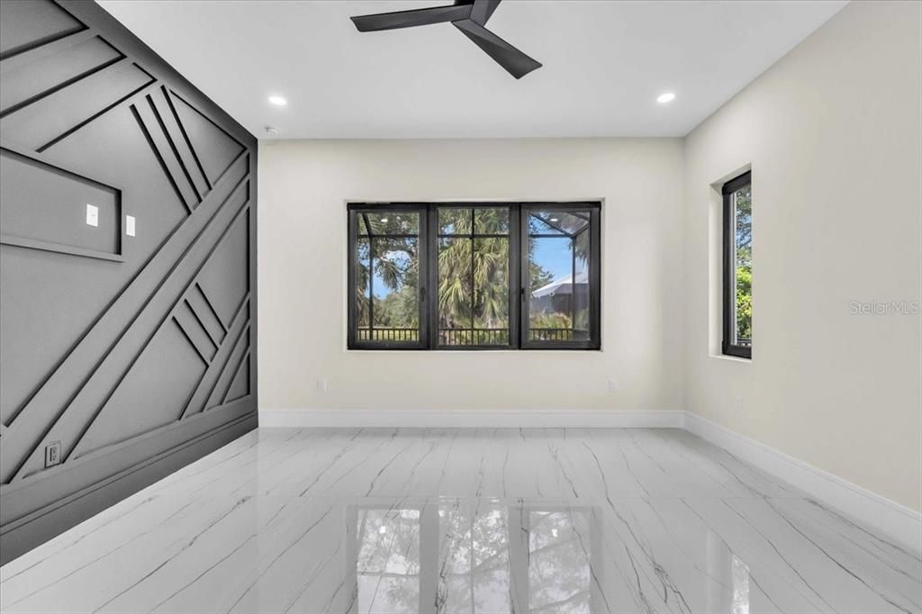 Empty room, Interior, Marble, Recessed Lighting