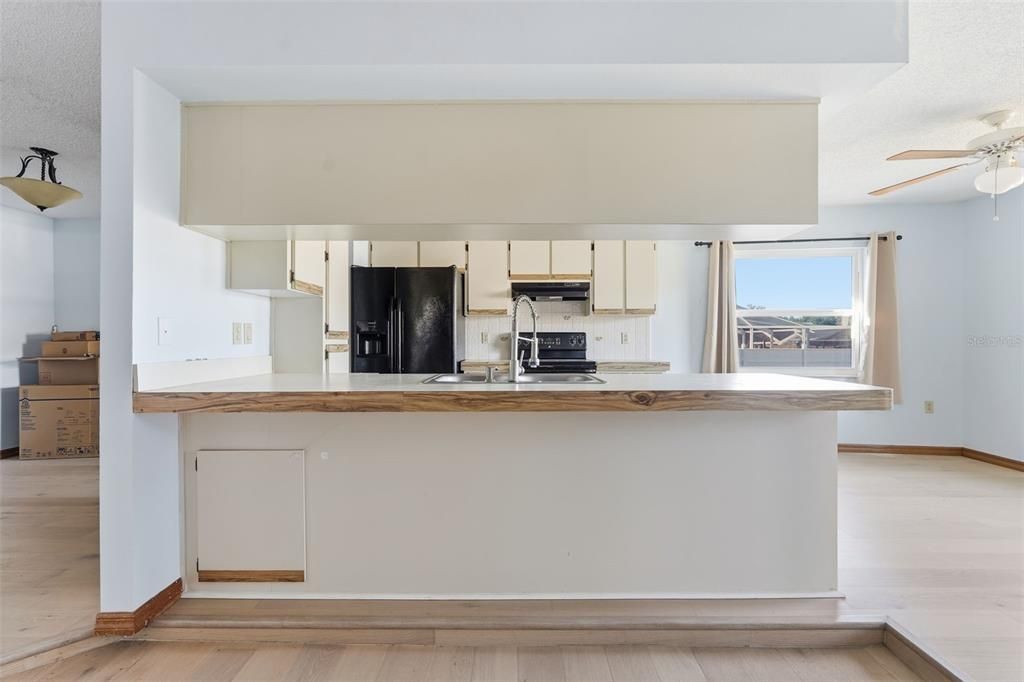 Interior, Kitchen, Wood Texture Flooring