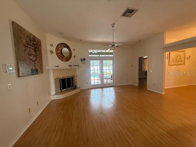 Empty room, Fireplace, Interior, Wood Texture Flooring