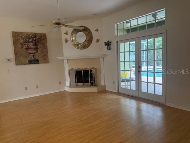 Empty room, Fireplace, Interior, Wood Texture Flooring