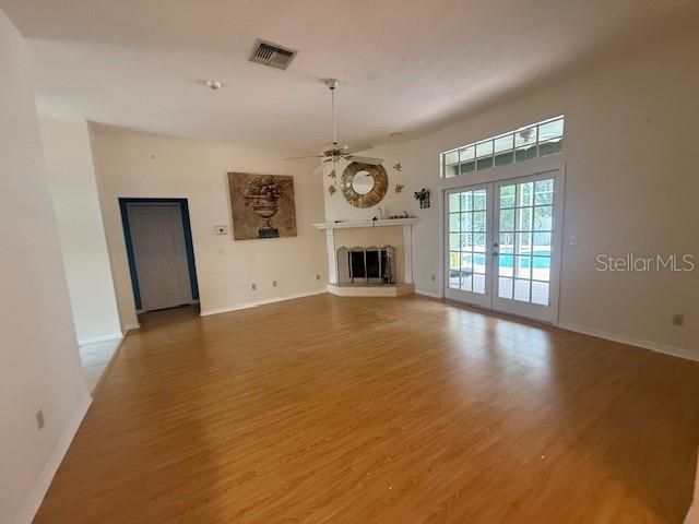 Empty room, Fireplace, Interior, Wood Texture Flooring