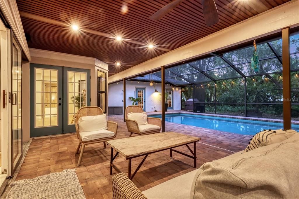 Glass Ceilings, Interior, Pool, Sun Room, Wood Texture Flooring