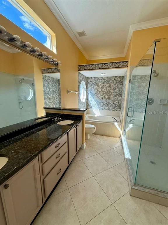 Bathroom, Dual Sink Vanities, Glass Shower, Interior