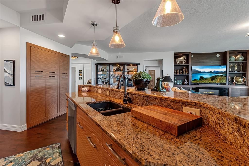 Interior, Pendant Lights, Recessed Lighting, Wood Texture Flooring