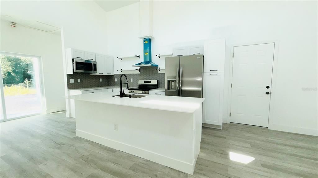 Interior, Kitchen, Stainless Steel Appliances, Wood Texture Flooring