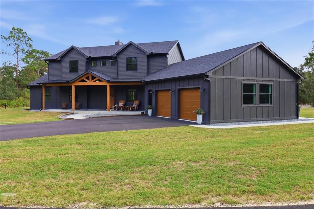 Attached, Backyard, Exterior, Facade, Farmhouse