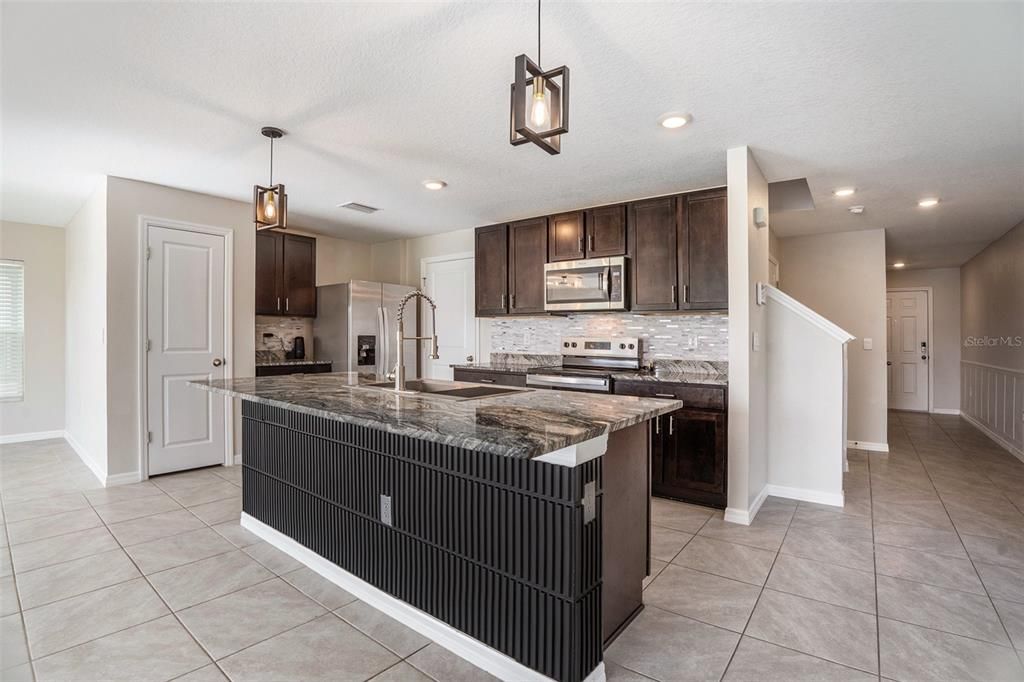 Interior, Kitchen, Pendant Lights, Recessed Lighting, Stainless Steel Appliances