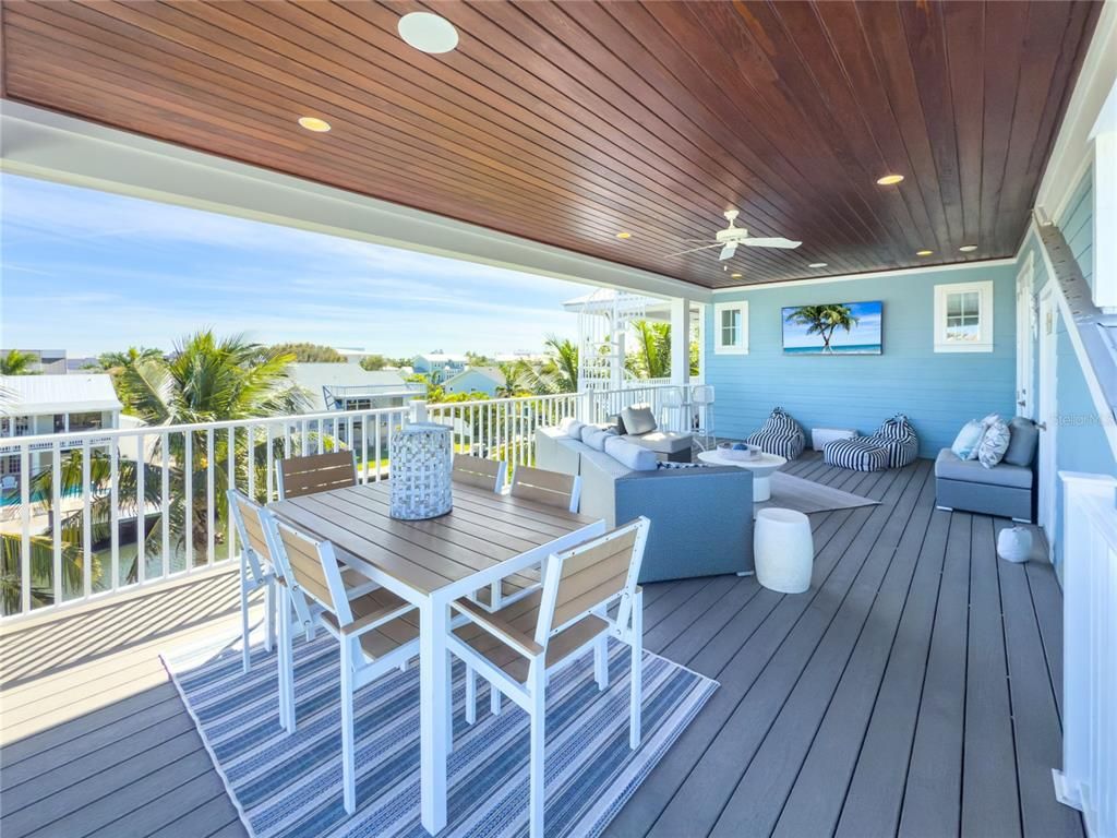 Exterior, Recessed Lighting, Water, Wooden Ceilings, Wood Texture Flooring