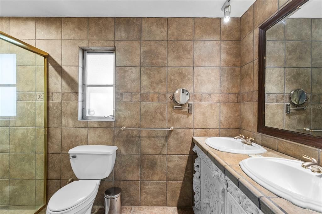 Bathroom, Glass Shower, Interior, Tile Countertops