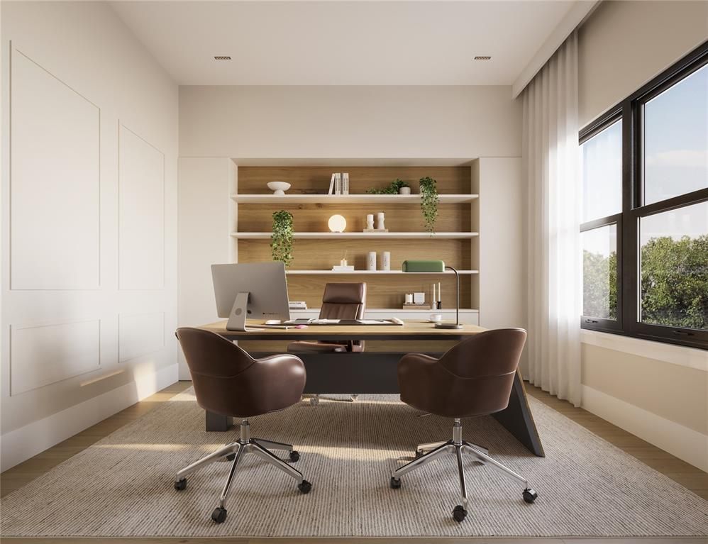 Home Office, Interior, Recessed Lighting