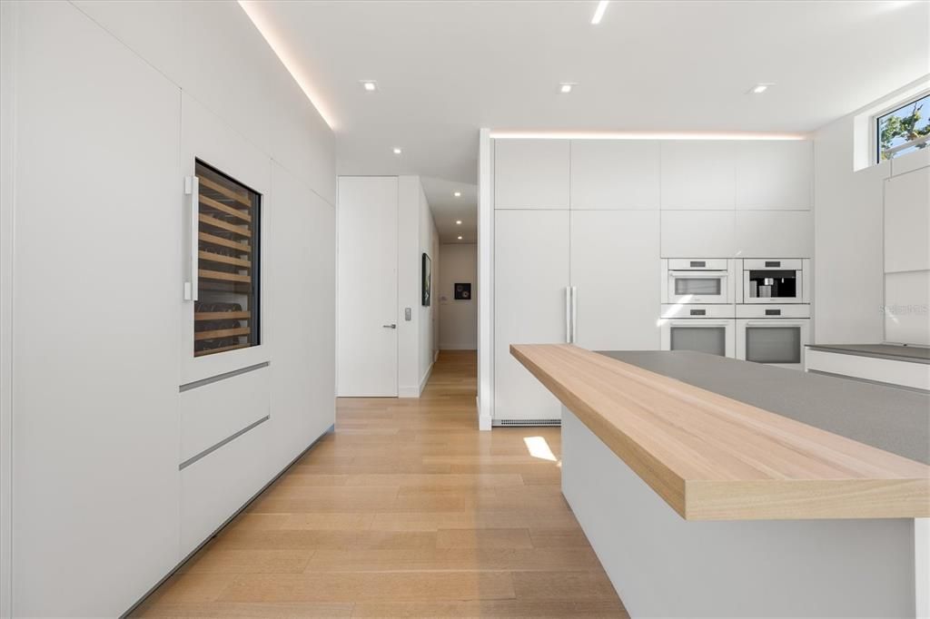 Interior, Kitchen, Recessed Lighting, Wood Texture Flooring