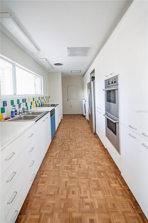 Interior, Kitchen, Wood Texture Flooring