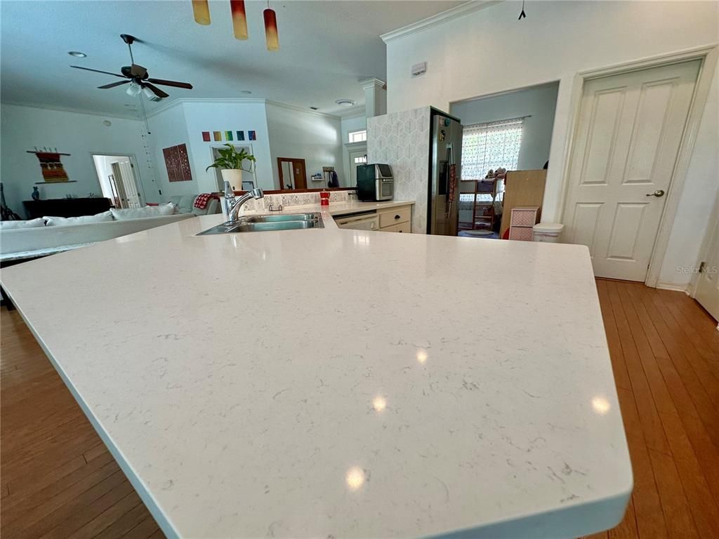 Interior, Kitchen, Recessed Lighting, Wood Texture Flooring