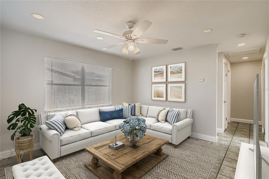 Interior, Living room, Recessed Lighting