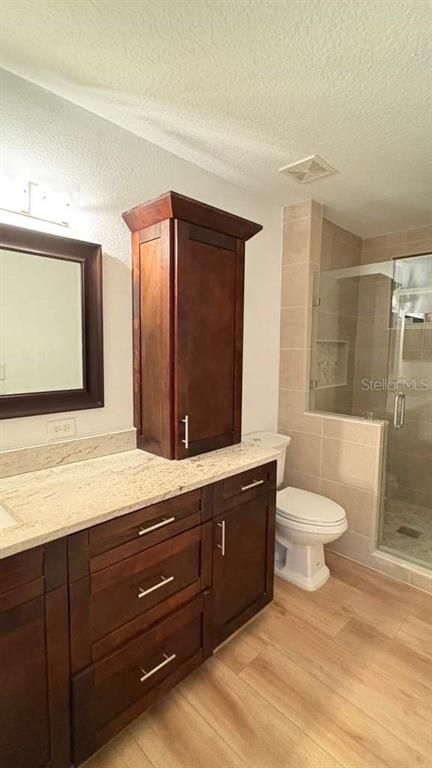 Bathroom, Glass Shower, Interior, Wood Texture Flooring