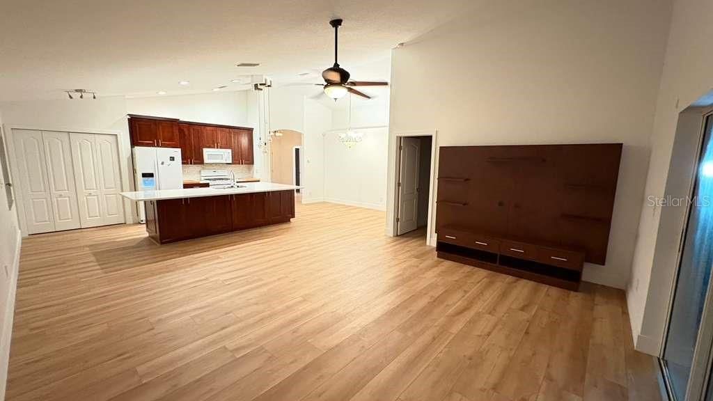 Interior, Kitchen, Recessed Lighting, Wood Texture Flooring