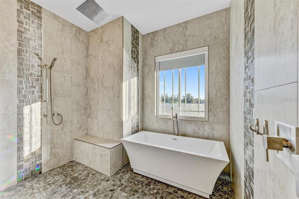 Bathroom, Free Standing Baths, Interior, Marble Walls