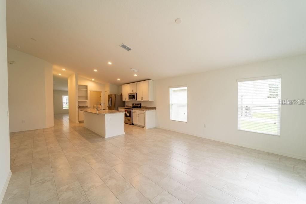 Empty room, Interior, Kitchen, Recessed Lighting
