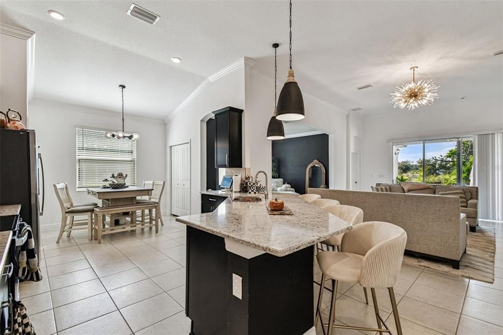 Chandelier, Dining room, Interior, Kitchen, Living room, Pendant Lights, Recessed Lighting