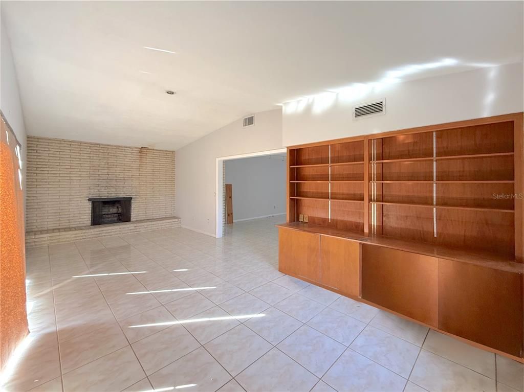 Empty room, Fireplace, Interior, Recessed Lighting