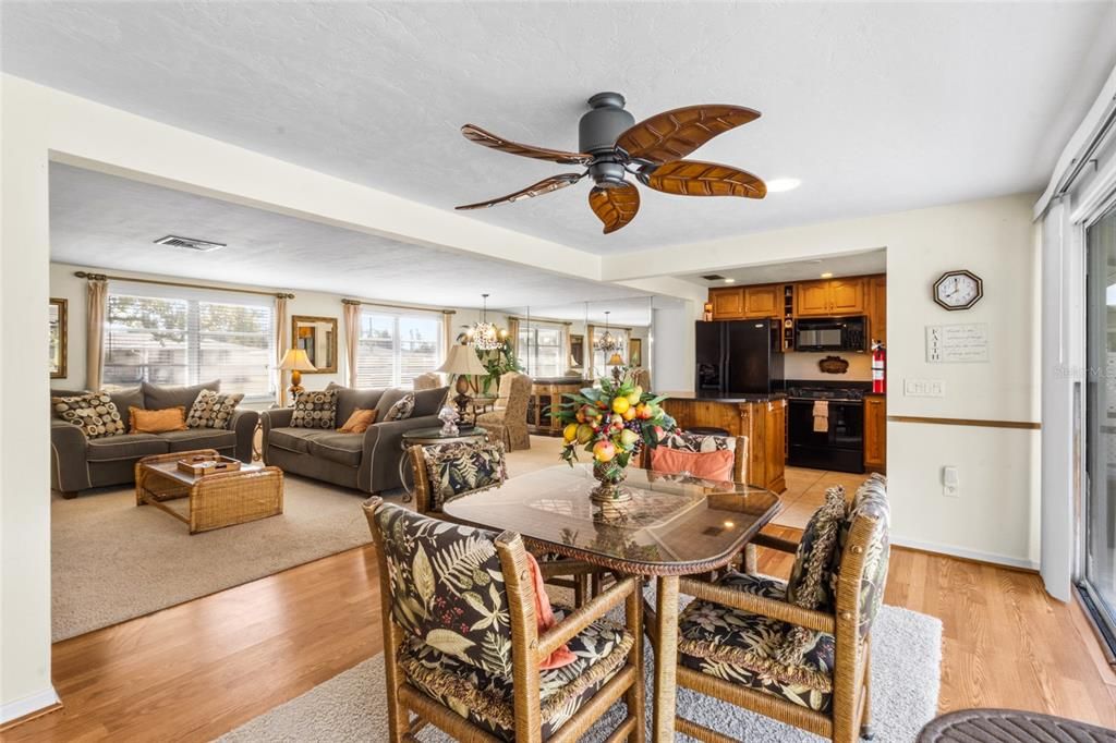 Dining room, Interior, Kitchen, Living room, Wood Texture Flooring