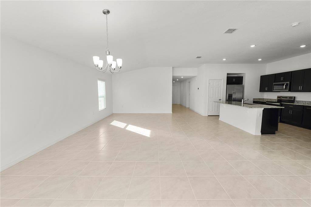 Chandelier, Empty room, Interior, Kitchen, Pendant Lights, Recessed Lighting