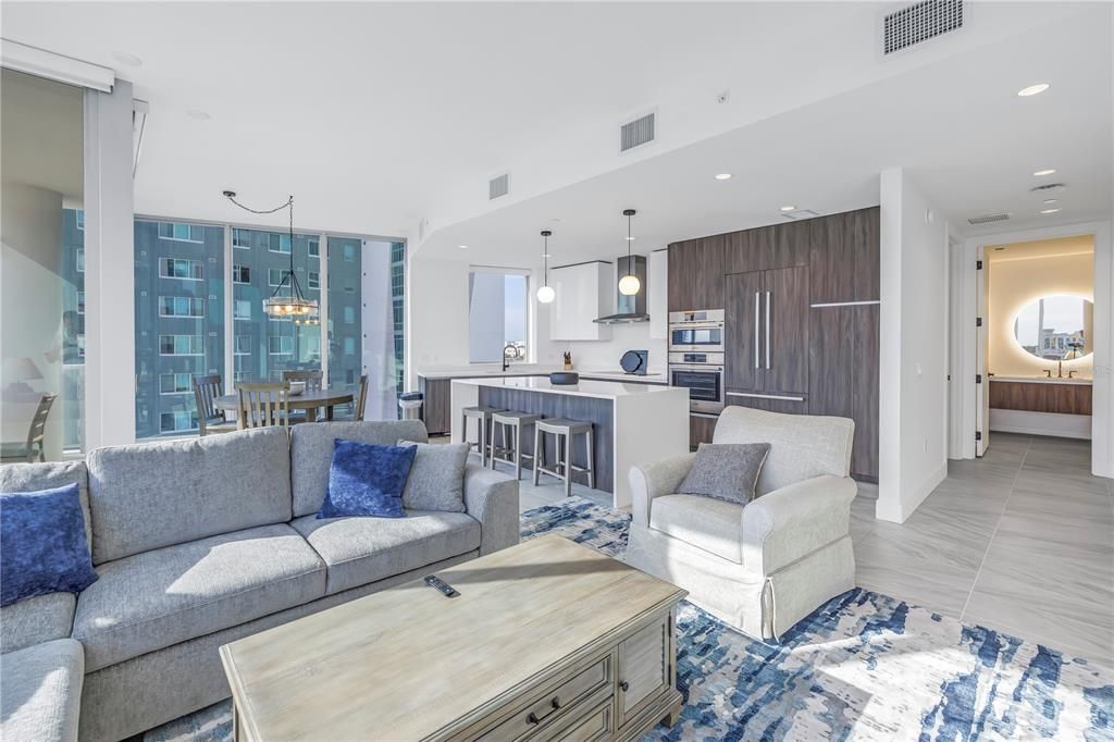 Dining room, Interior, Kitchen, Living room, Pendant Lights, Recessed Lighting