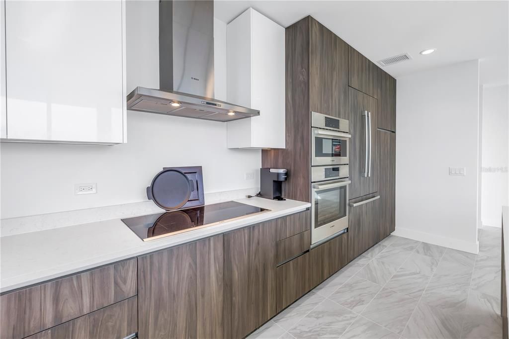 Interior, Kitchen, Marble, Recessed Lighting, Stainless Steel Appliances