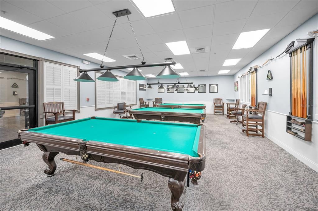 Billiard Table, Game Room, Interior, Pendant Lights, Recessed Lighting