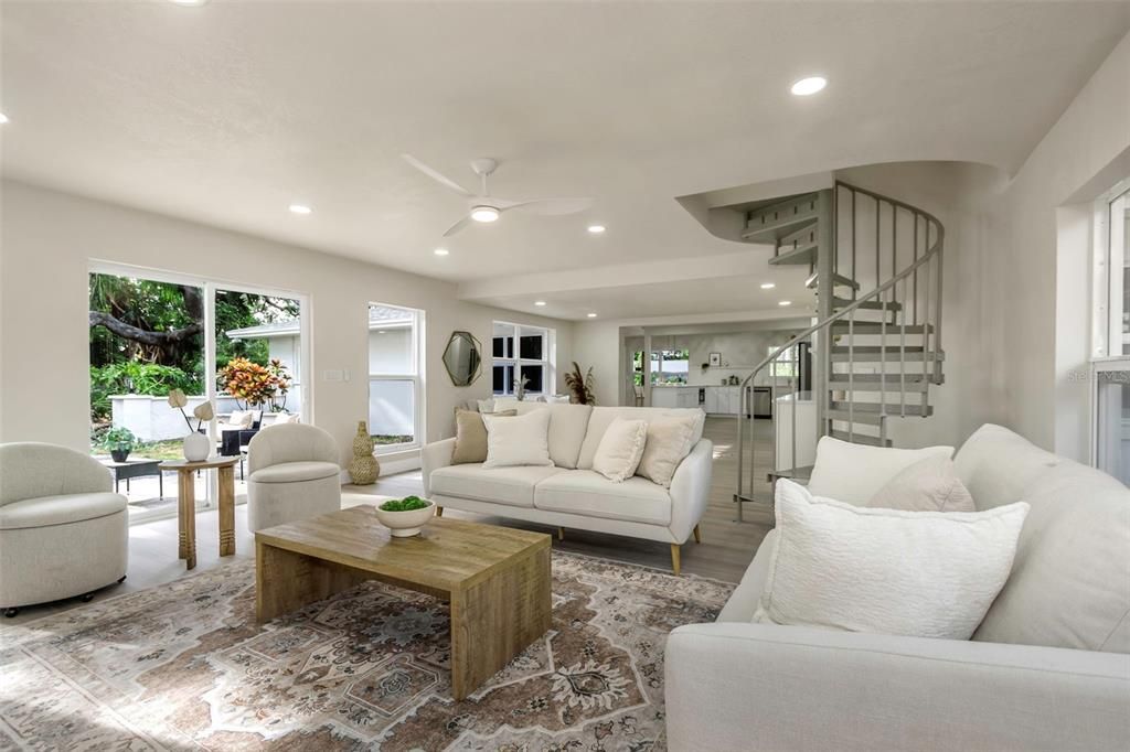 Interior, Living room, Recessed Lighting