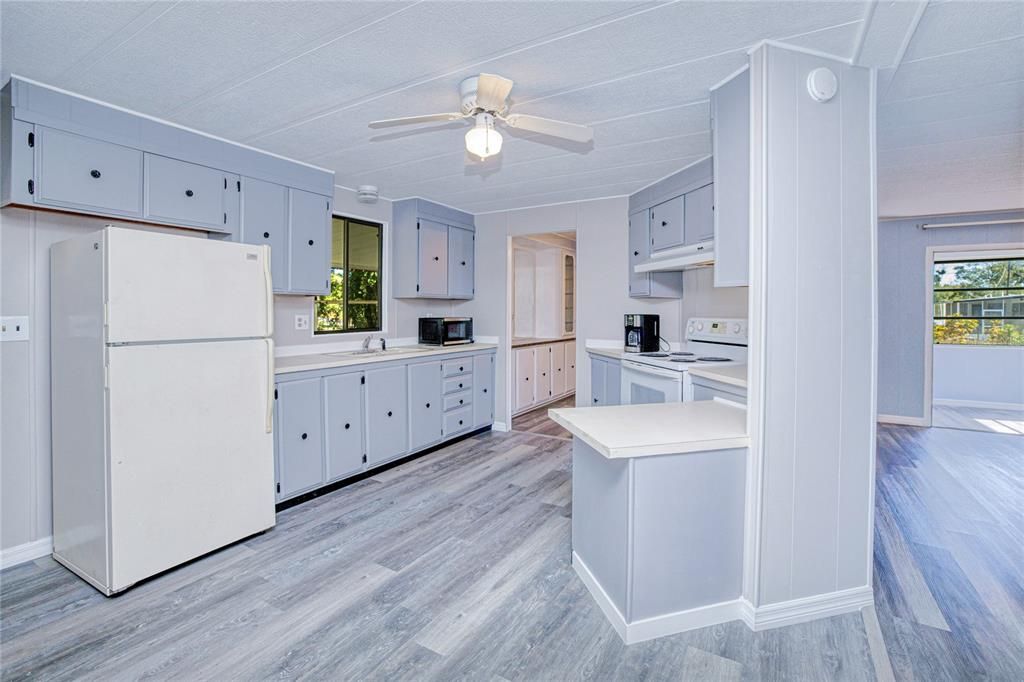 Interior, Kitchen, Wood Texture Flooring