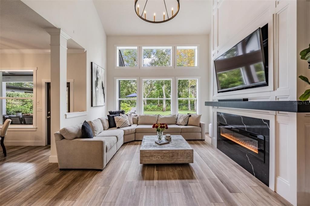 Fireplace, Interior, Living room, Wood Texture Flooring